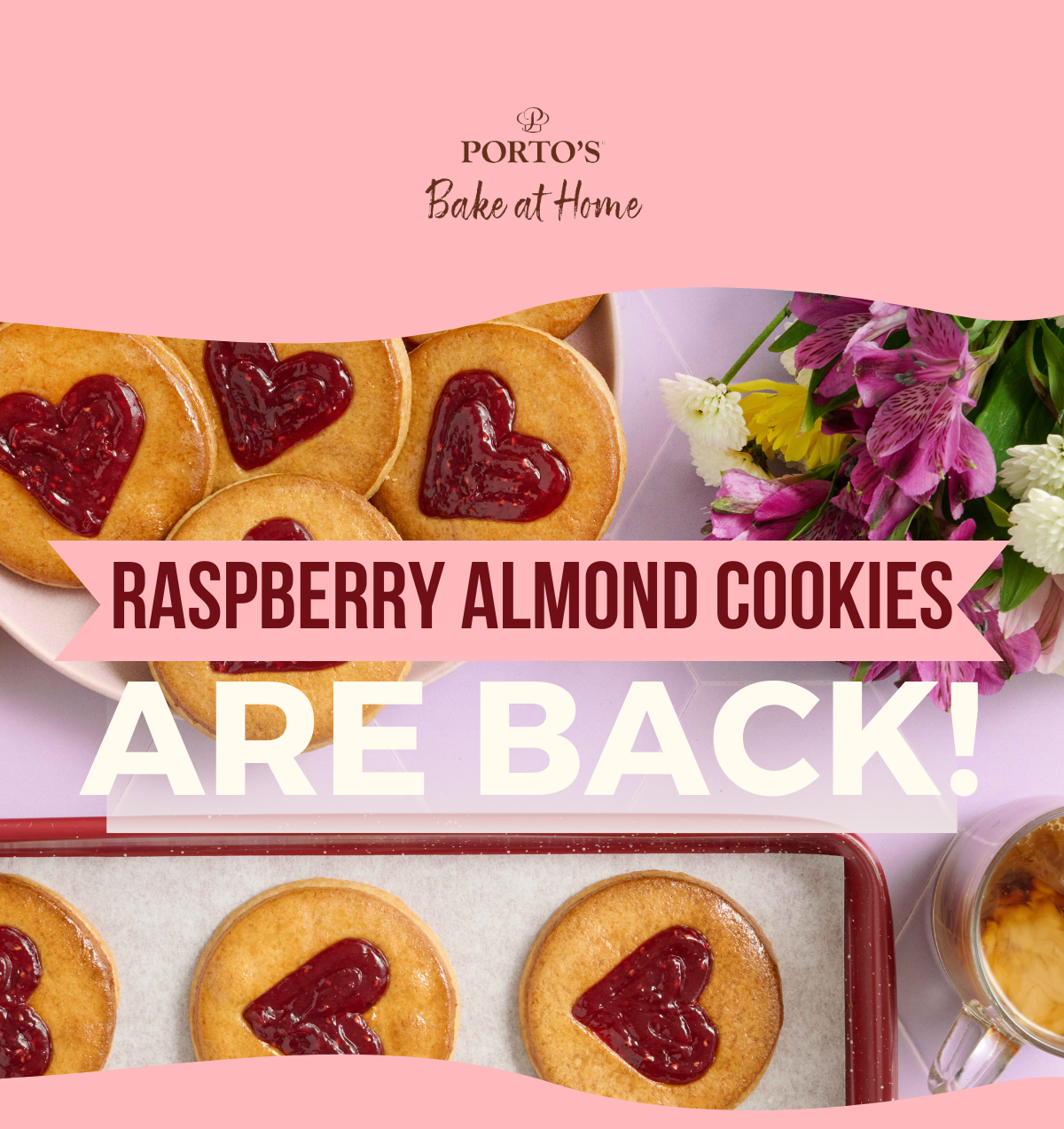 Raspberry Almond Cookies are BACK! 📢 💝 Portos Bakery