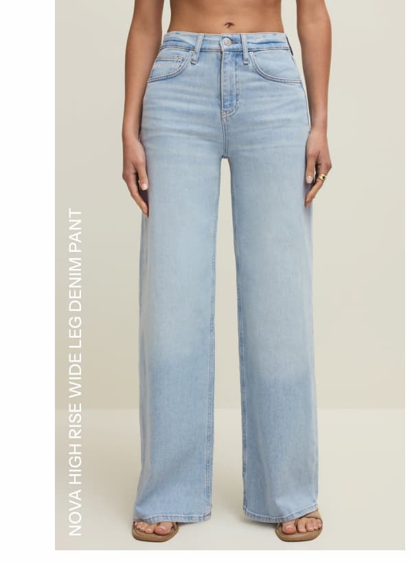 Shop Nova High Rise Wide Leg Denim Pant 