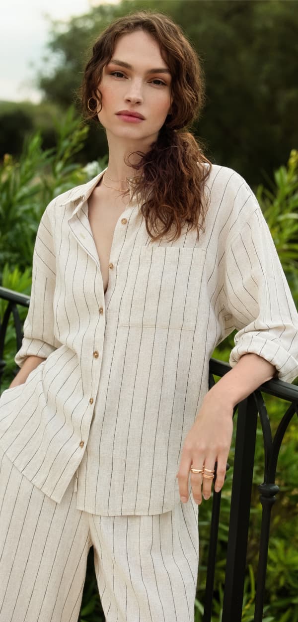 Shop The Alfie Striped Button Up Top
