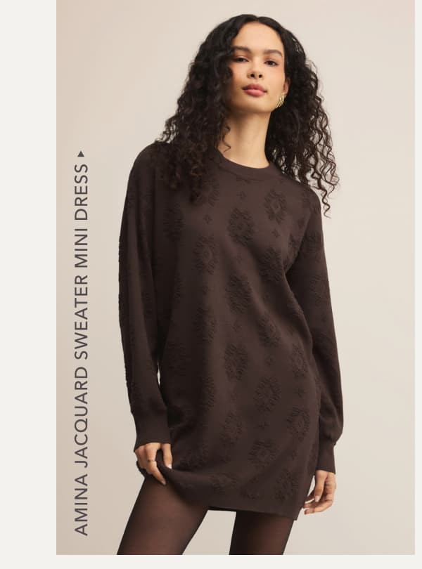 Shop Amina Jacquard Sweater Mini Dress