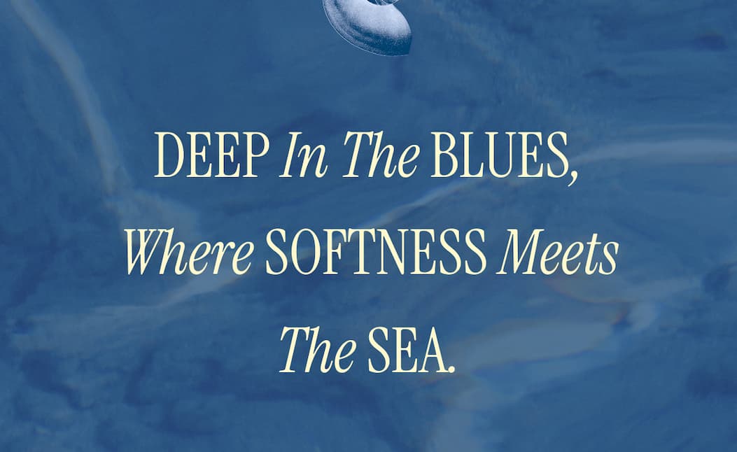 Deep in the blues, where softness meets the sea.