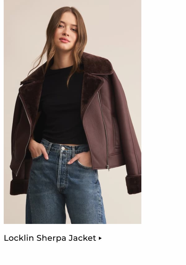 Shop Locklin Vegan Leather Sherpa Jacket