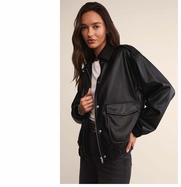 Shop Idols Vegan Leather Bomber Jacket