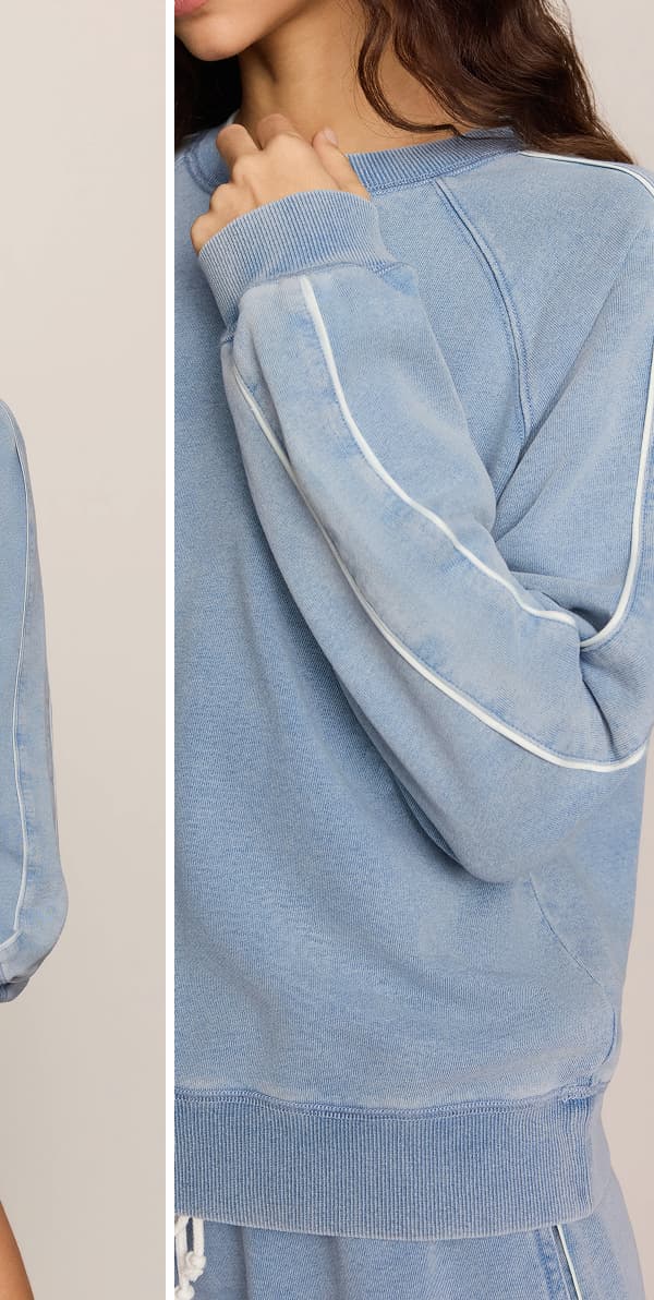 Shop Sport Stripe Knit Denim Boyfriend Crew | Shop Now