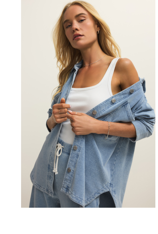 Shop All Day Knit Denim Jacket