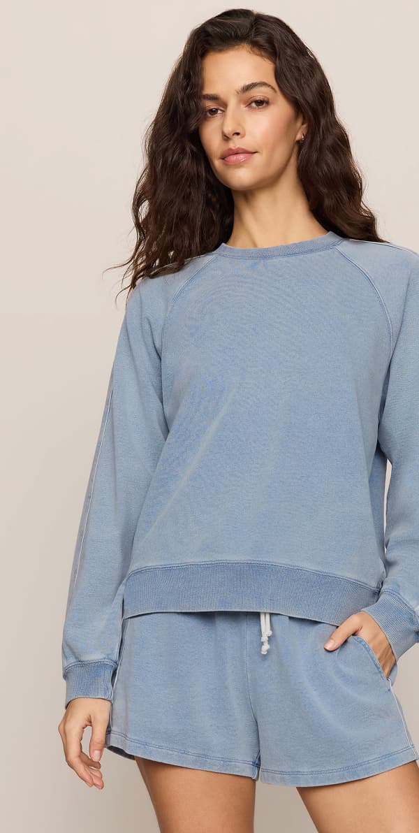 Shop Hunter Knit Denim Stripe Short