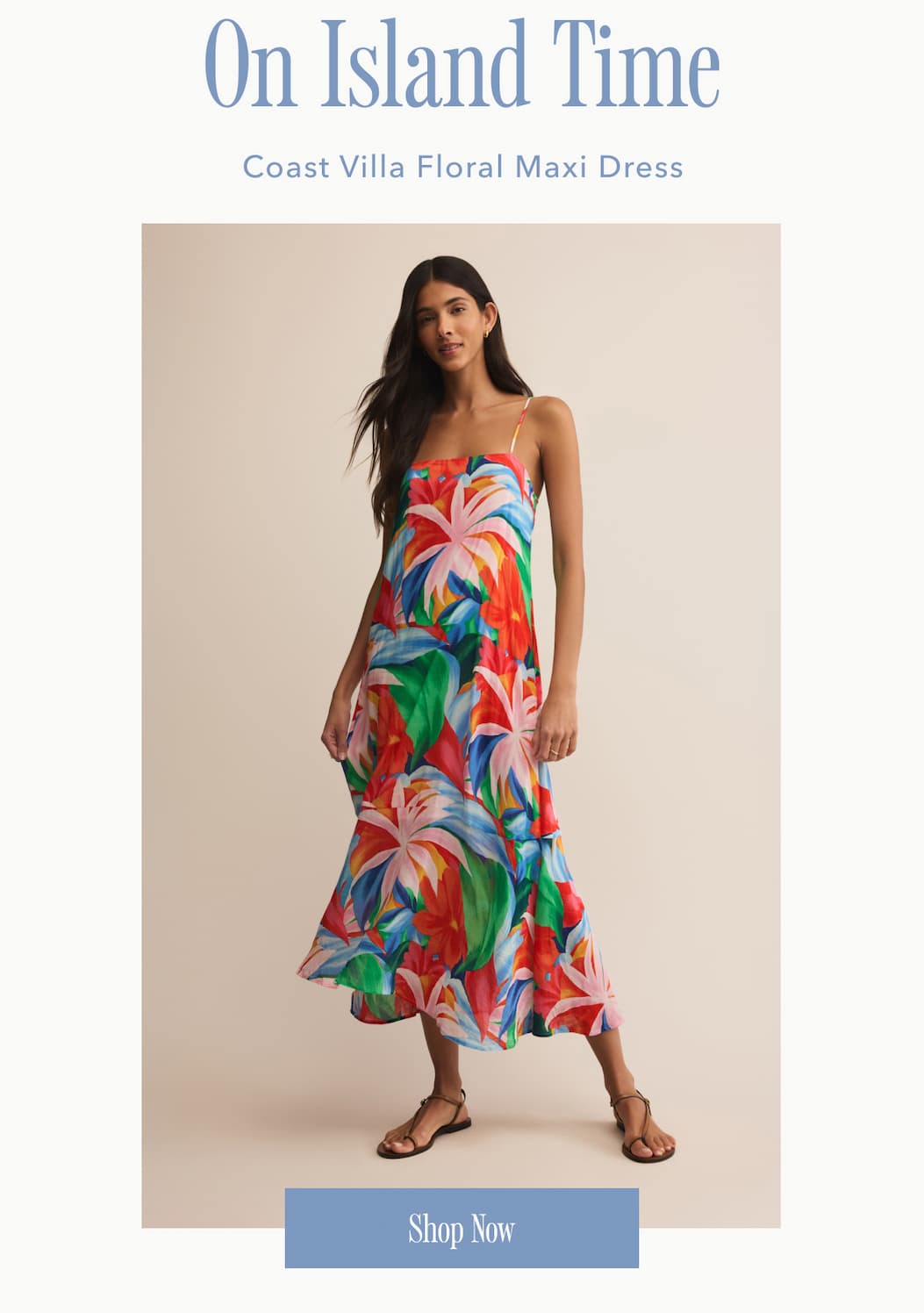 On Island Time in the Coast Villa Floral Maxi Dress. Shop now.