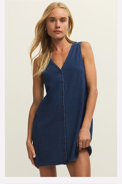 Shop Solace Jersey Denim Mini Dress