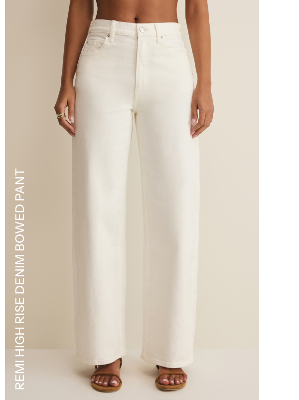 Shop Remi High Rise Denim Bowed Pant