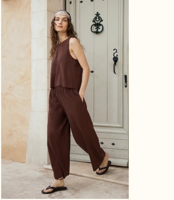 Shop The Sloane Linen Cropped Tank