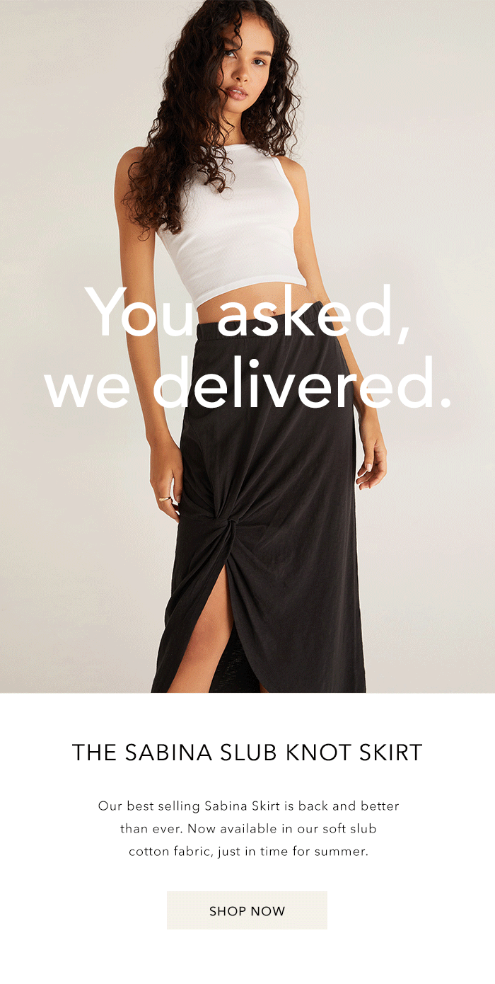 The Sabina Cotton Slub Knot Skirt is back! 🤩 Z Supply