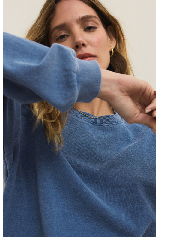 Shop Boyfriend Knit Denim Sweatshirt