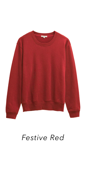 Classic Boyfriend Sweatshirt In Festive Red | Shop Now