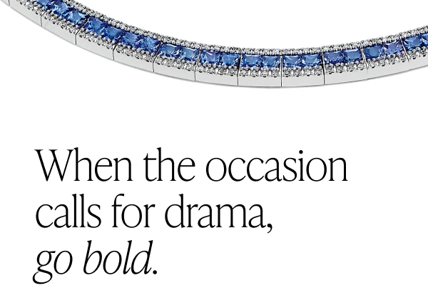 14K White Gold Tanzanite and Diamond Collar Necklace