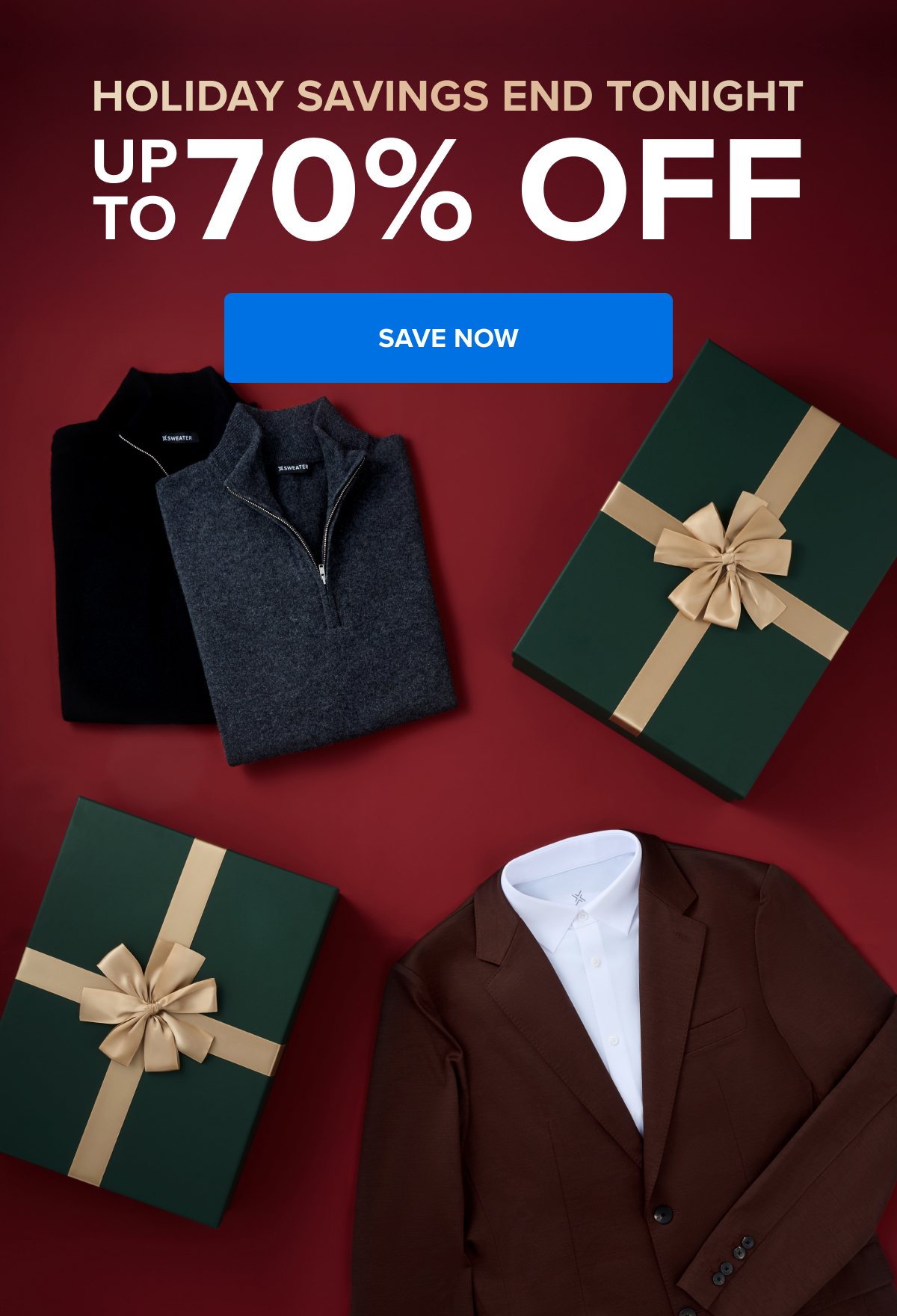 Holiday savings end tonight