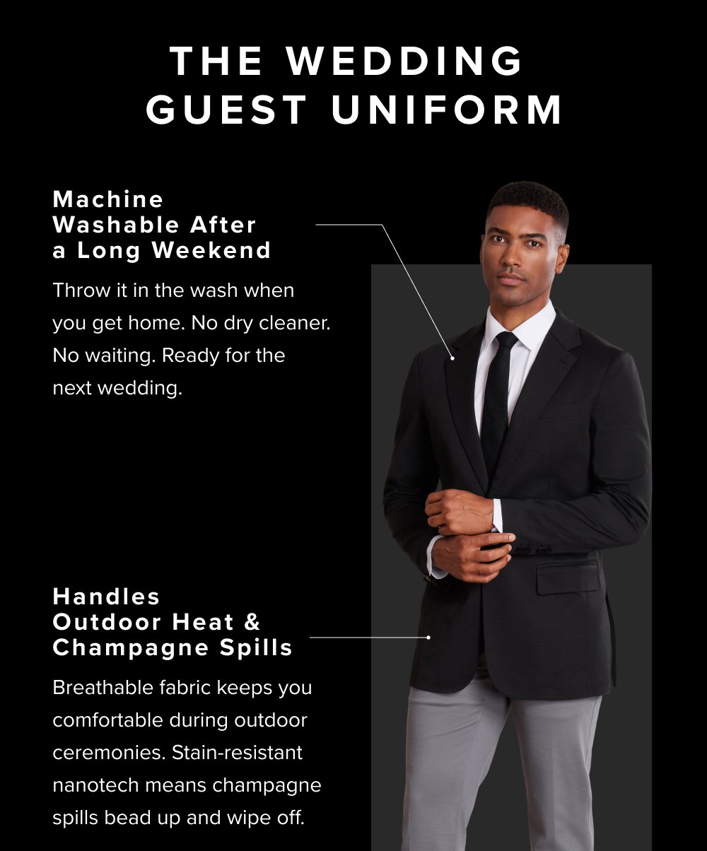 The Wedding Guest Uniform Machine Washable After a Long Weekend Throw it in the wash when you get home. No dry cleaner. No waiting. Ready for the...