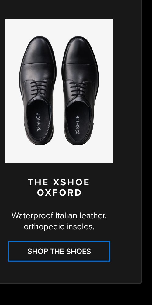 The xShoe Oxford Waterproof Italian leather, orthopedic insoles. SHOP THE SHOES