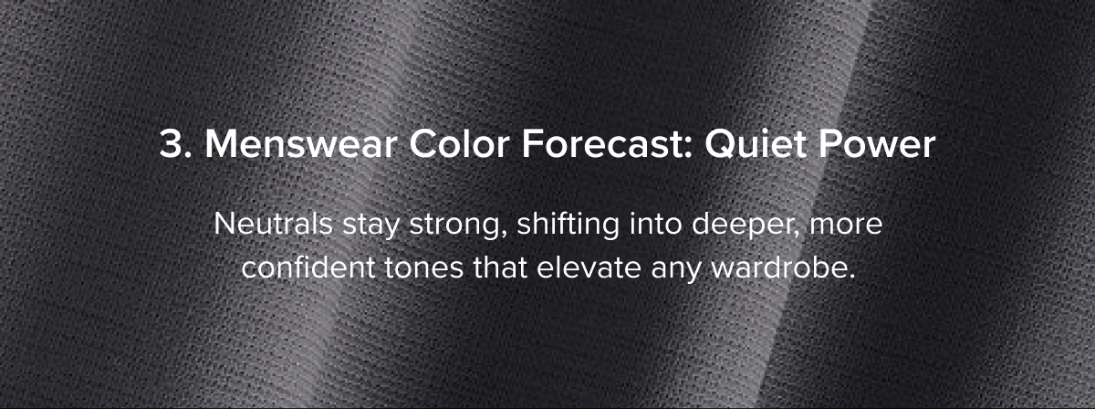 Menswear Color Forecast: Quiet Power