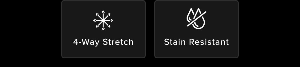 4-Way Stretch Stain Resistant Machine Wasahable Wrinkle Free Odor Resistant
