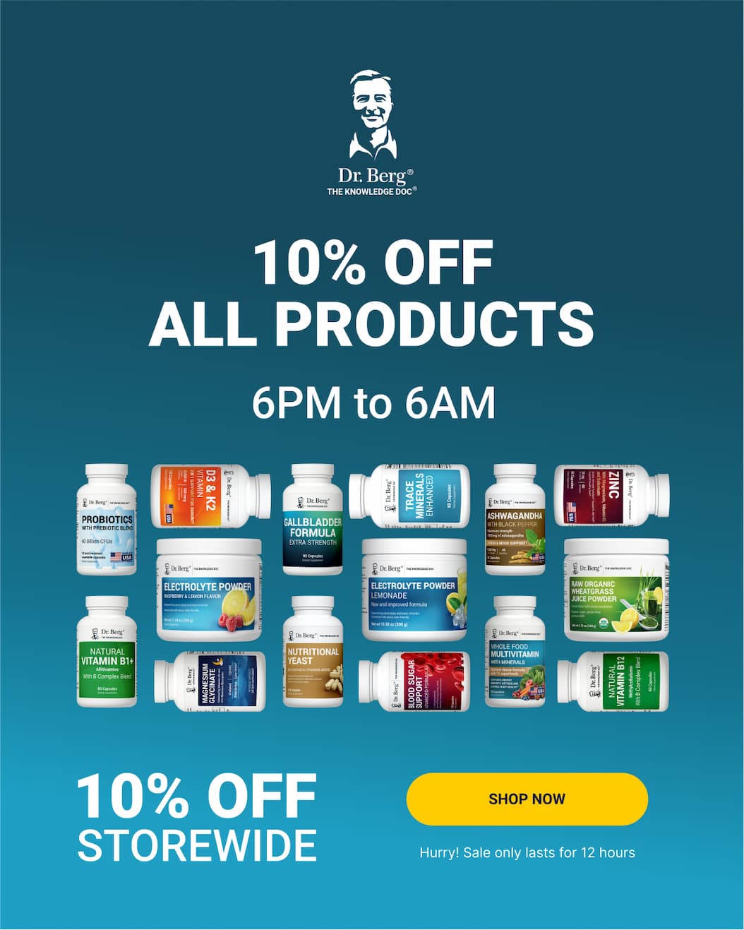 10% off all products! Now until 6am EST