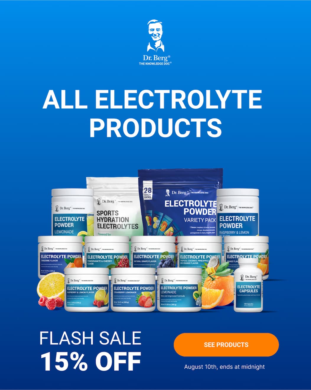 Flash Sale: 15% off All Electrolyte Products