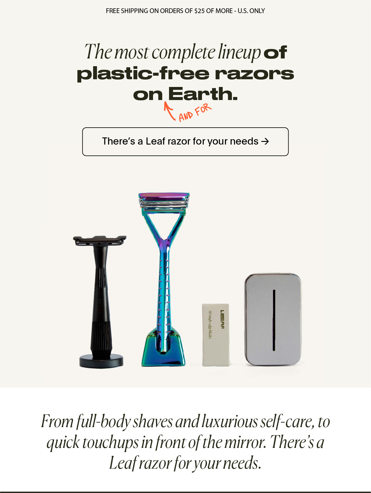 Meet the most complete lineup of plasticfree razors Leaf Shave