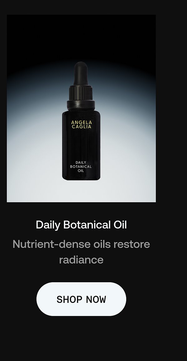 Daily botanical oil bottle with a dropper, designed to restore radiance.