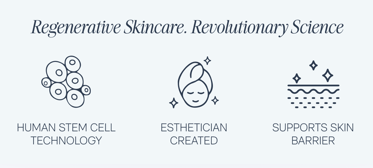Regenerative Skincare. Revolutionary Science. - Human Stem Cell Technology - Esthetician Created - Supports Skin Barrier