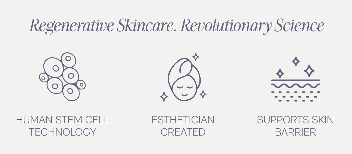Regenerative Skincare. Revolutionary Science. - Human Stem Cell Technology - Esthetician Created - Supports Skin Barrier