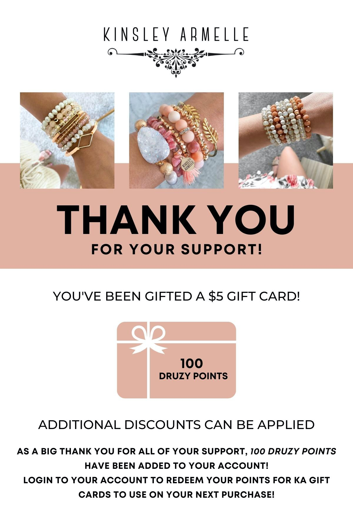 You've Been Gifted A 5 Gift Card 🎁 Kinsley Armelle Jewelry