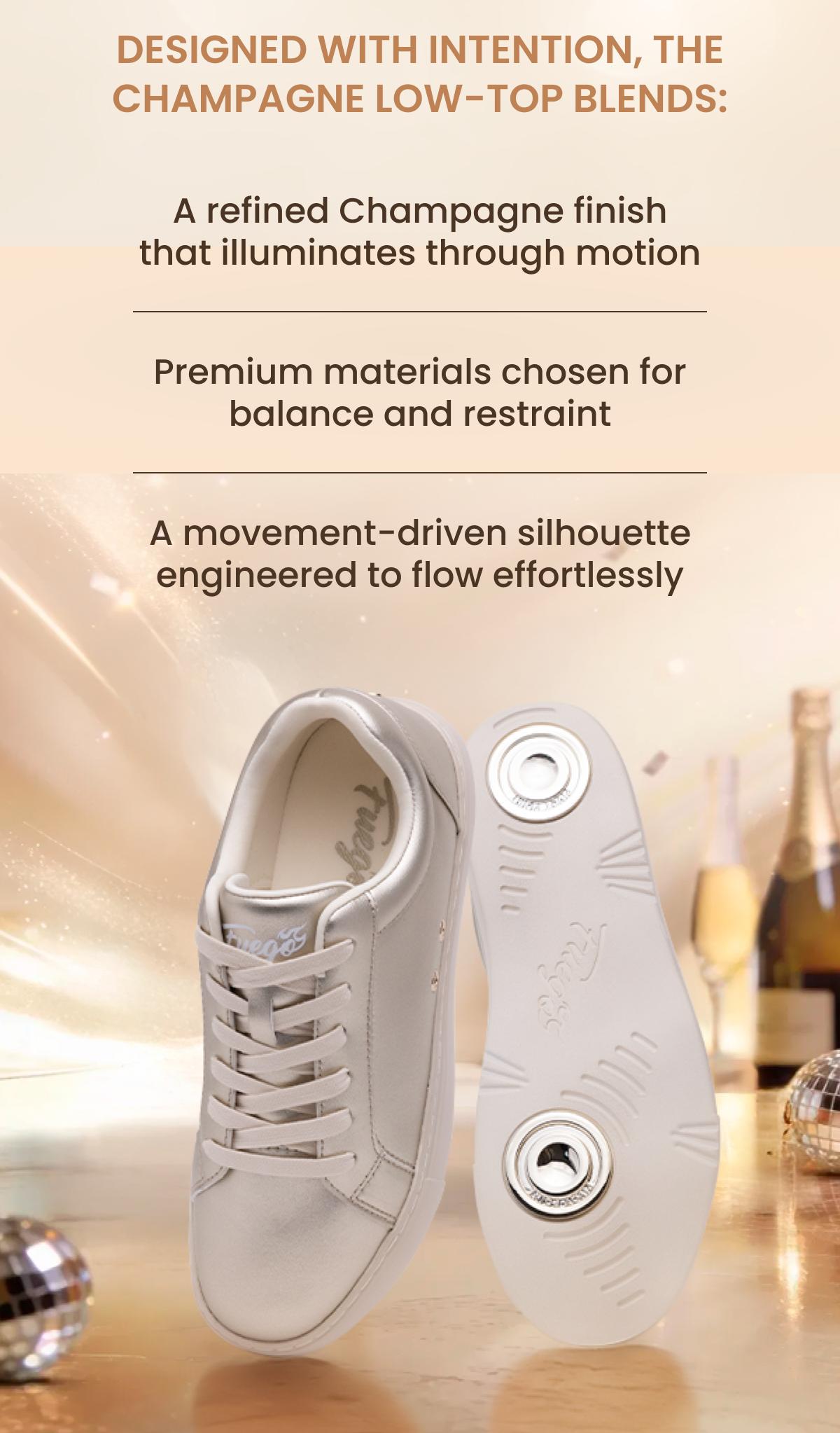 Designed with intention, the Champagne Low-Top blends:
