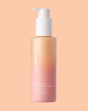 NEW | PEACH GLAZE CLEANSER | Brightens + tightens pores instantly | SHOP NOW | In a 1-week study on 33 people