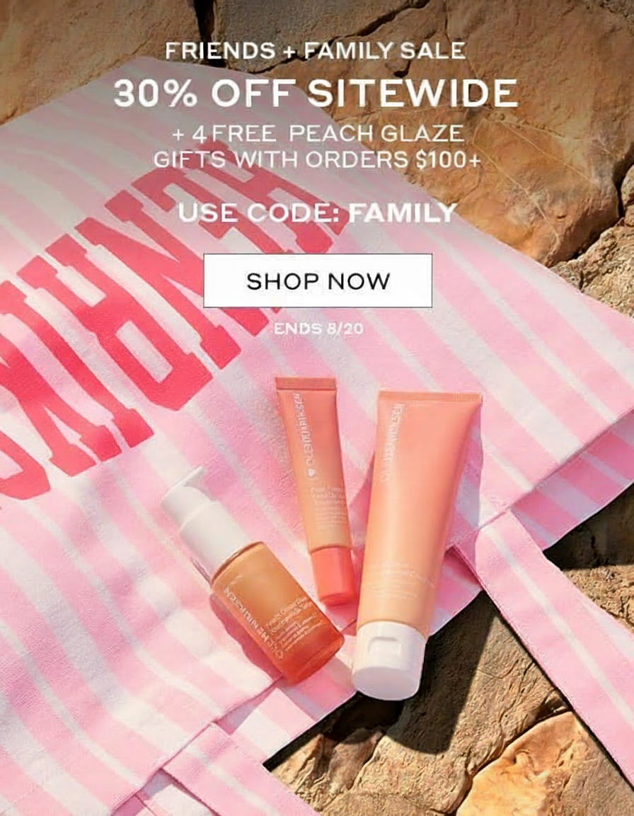 Friends + Family Sale: 30% off sitewide with code FAMILY. Ends 8/20.