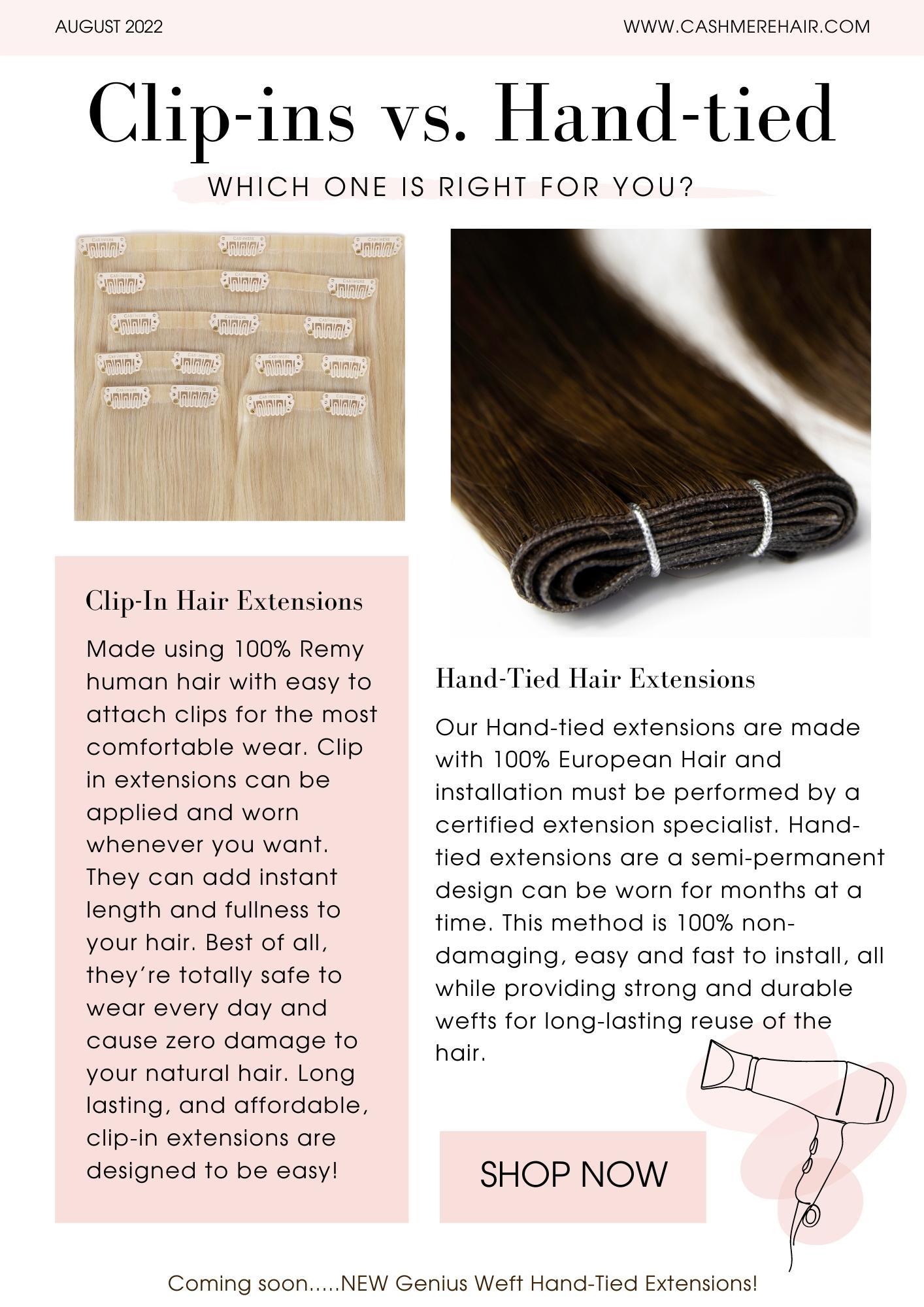 The Ultimate Guide ClipIn vs. HandTied Cashmere Hair Extensions