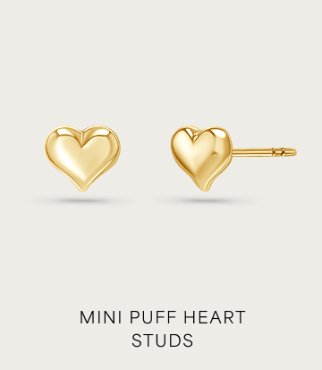 Mini Puff Heart Studs