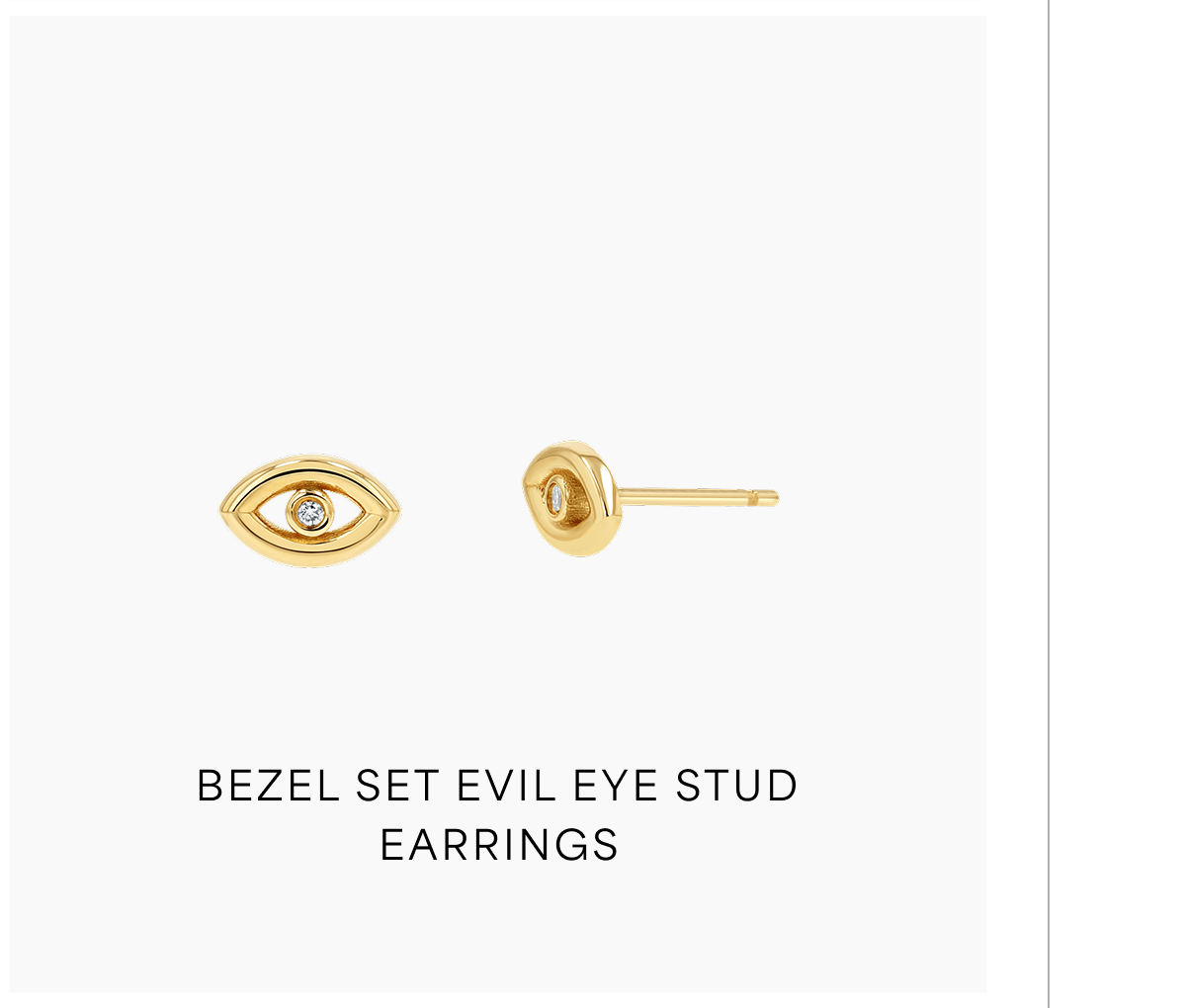 Bezel Set Evil Eye Stud Earrings