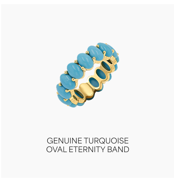 Genuine Turquoise Oval Eternity Band