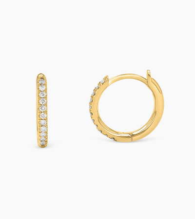 Diamond Huggie Hoop Earrings
