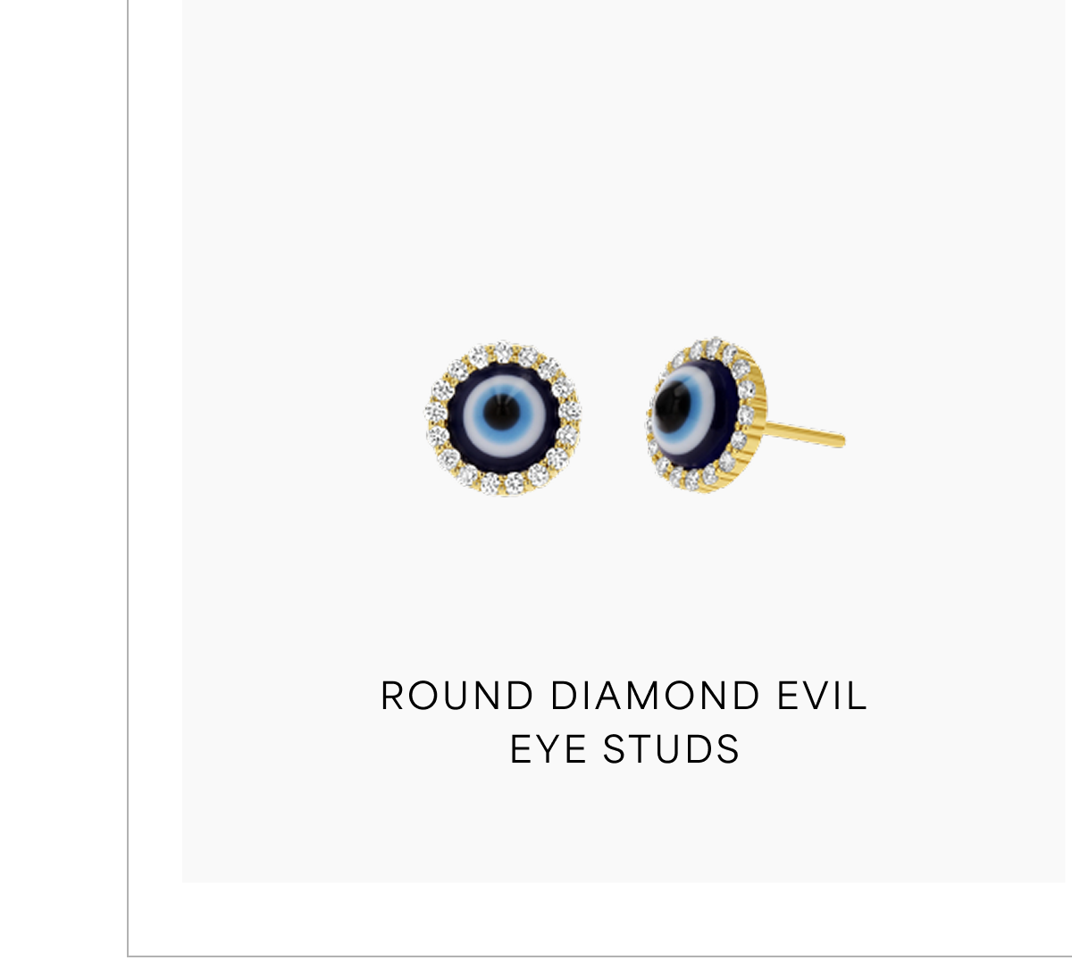 Round Diamond Evil Eye Studs