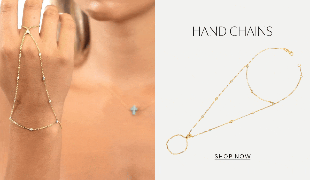 Hand Chains >> Diamond Starset Teardrop Bezel Hand Chain
