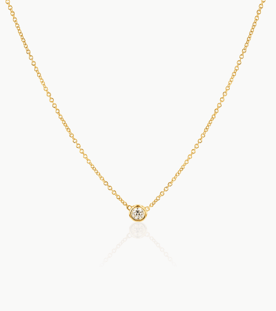 Diamond Solitaire Bezel Necklace