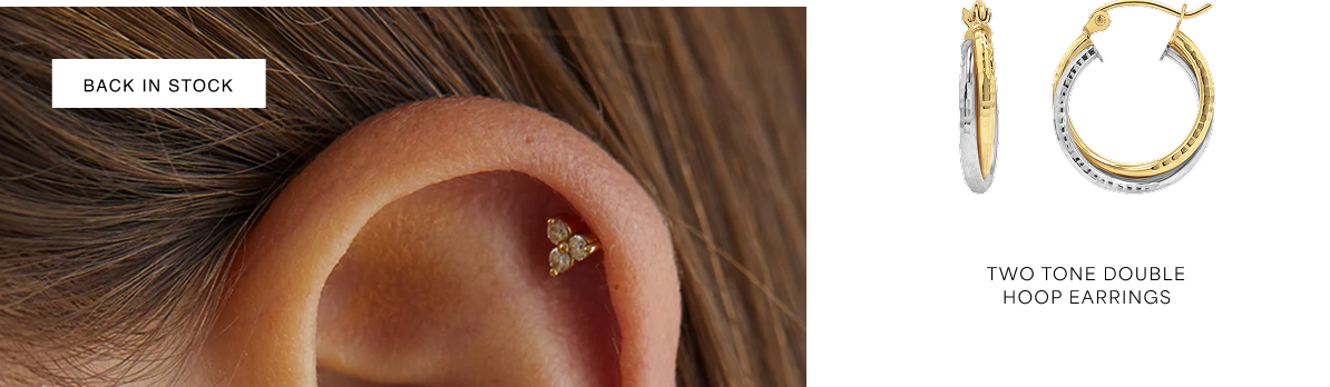 Two Tone Double Hoop Earrings