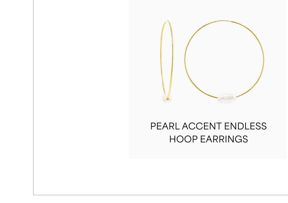 Pearl Accent Endless Hoop Earrings