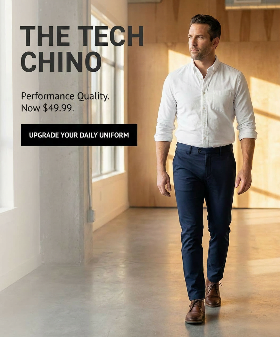 an image of a man walking in a room with a white shirt and blue pants