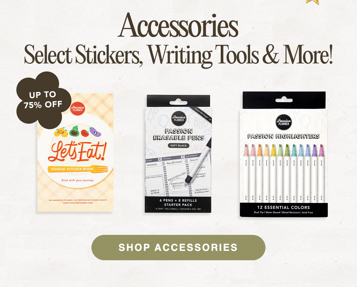 Accessories: Select Stickers, Writing Tools, & More
