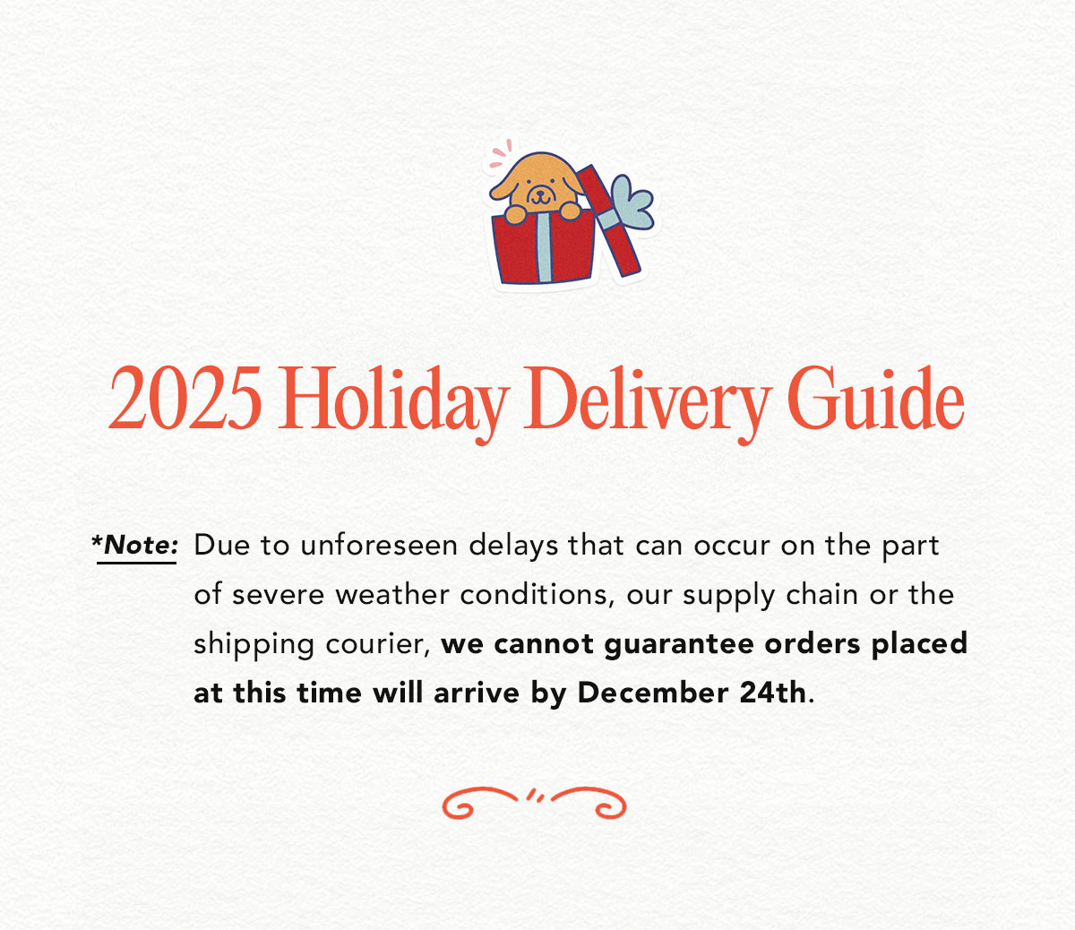 Holiday Delivery Guide