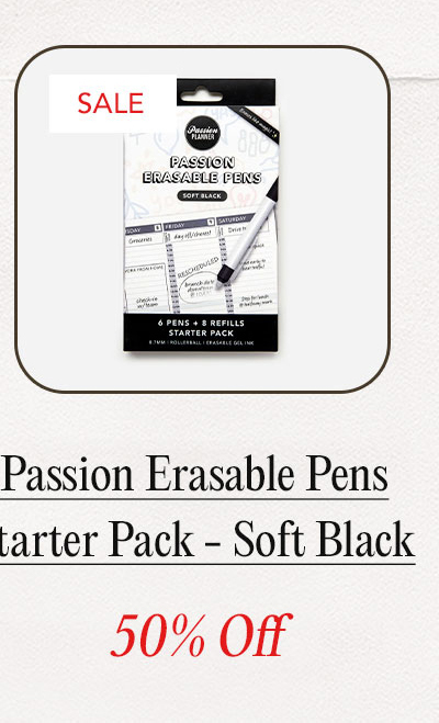  Passion Erasable Pens Starter Pack - Soft Black