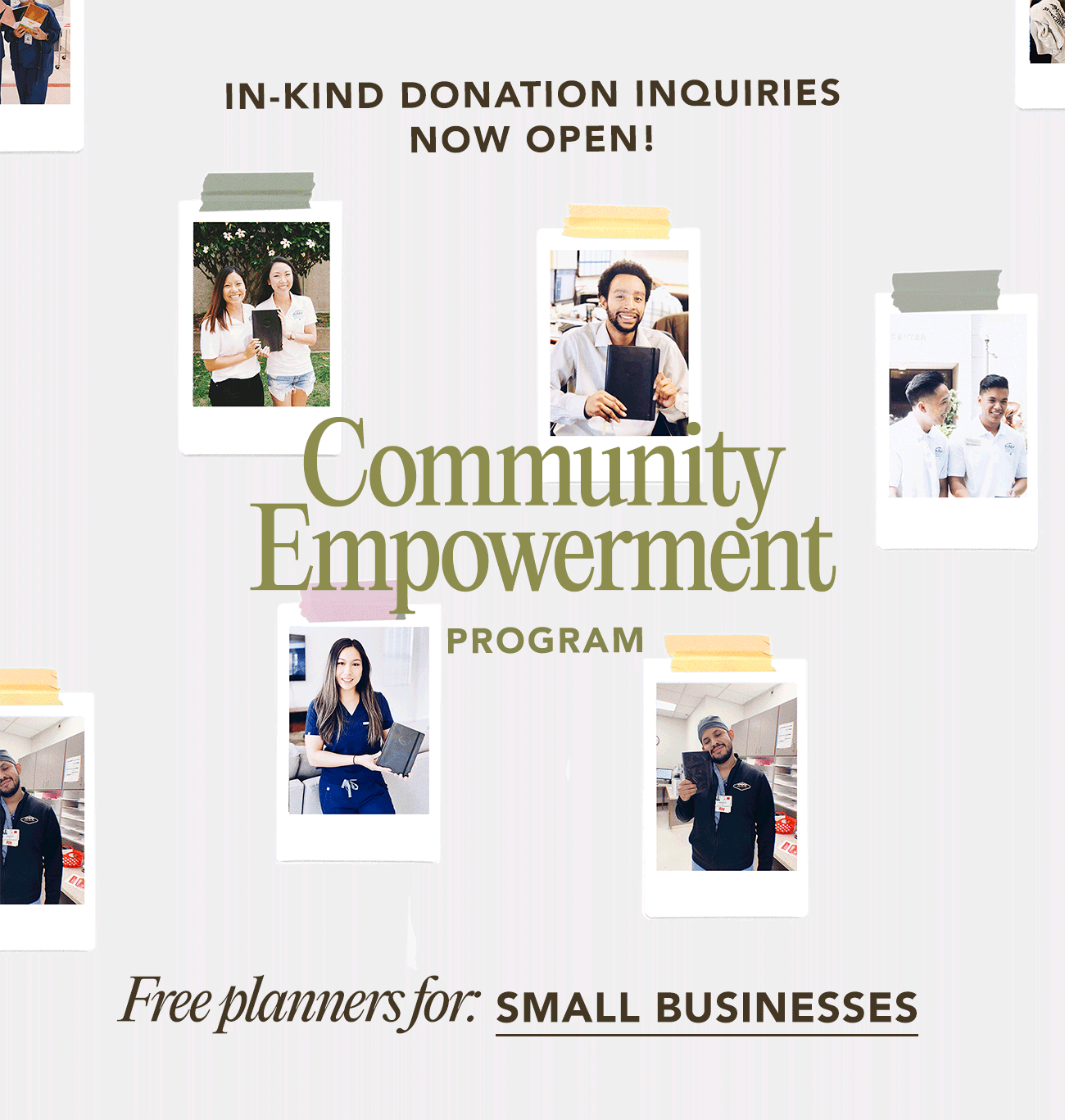 Community Empowerment Program: In-Kind Donation Now Open