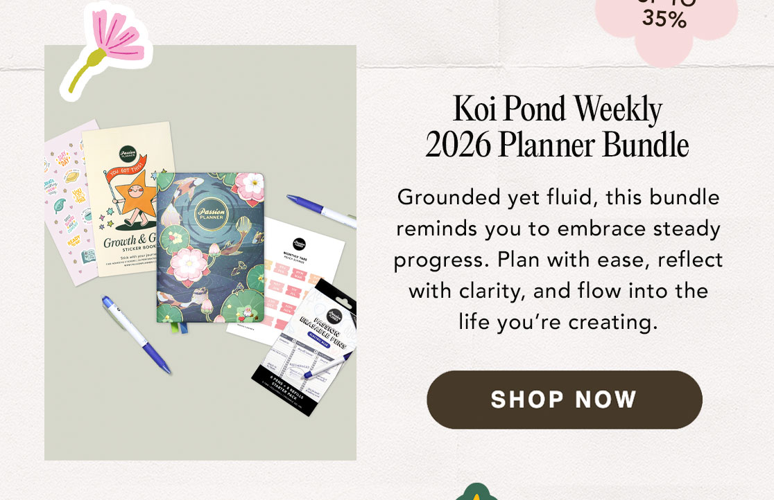 Koi Pond Weekly 2026 Planner Bundle