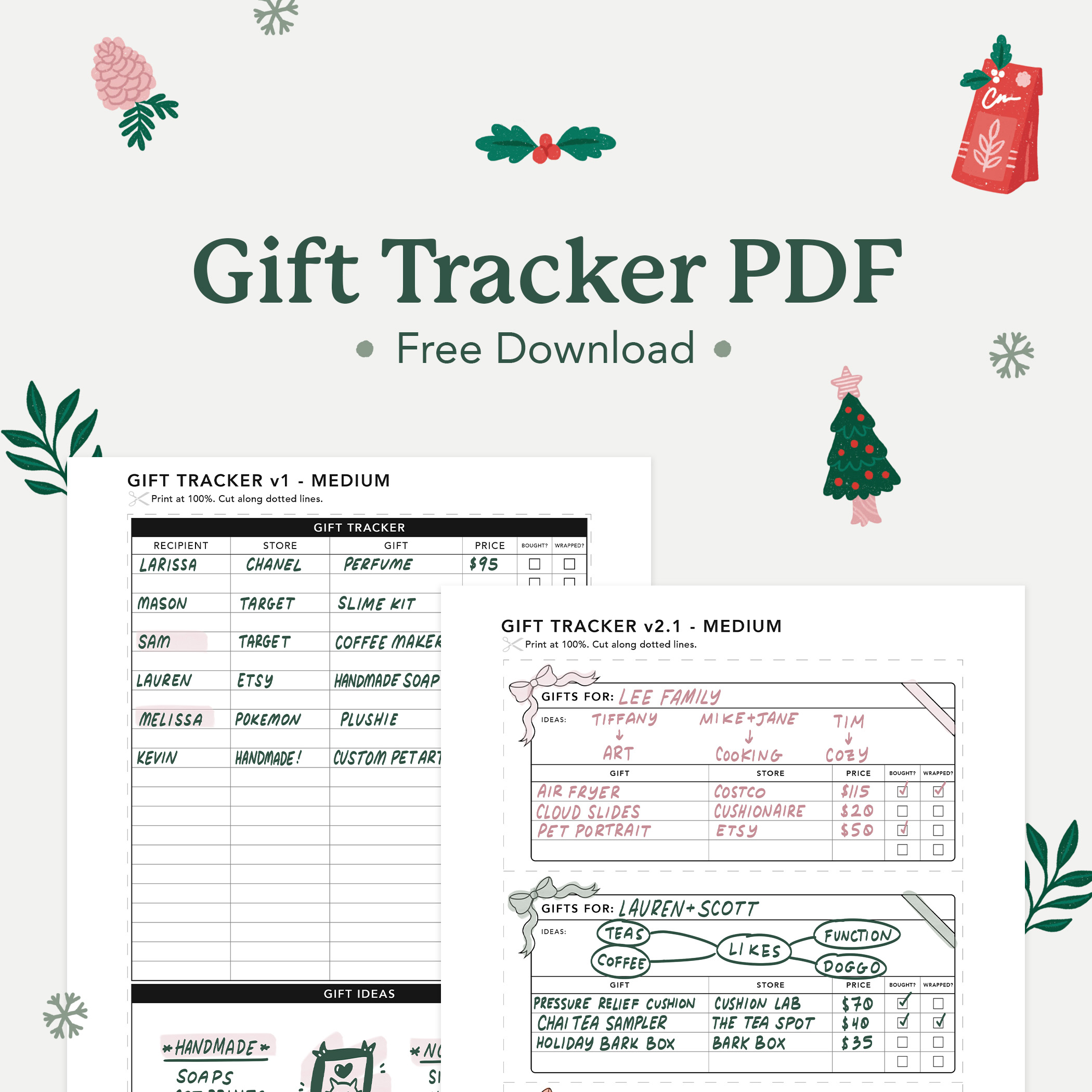🎄 FREE Gift Tracker PDF Now Available! Passion Planner